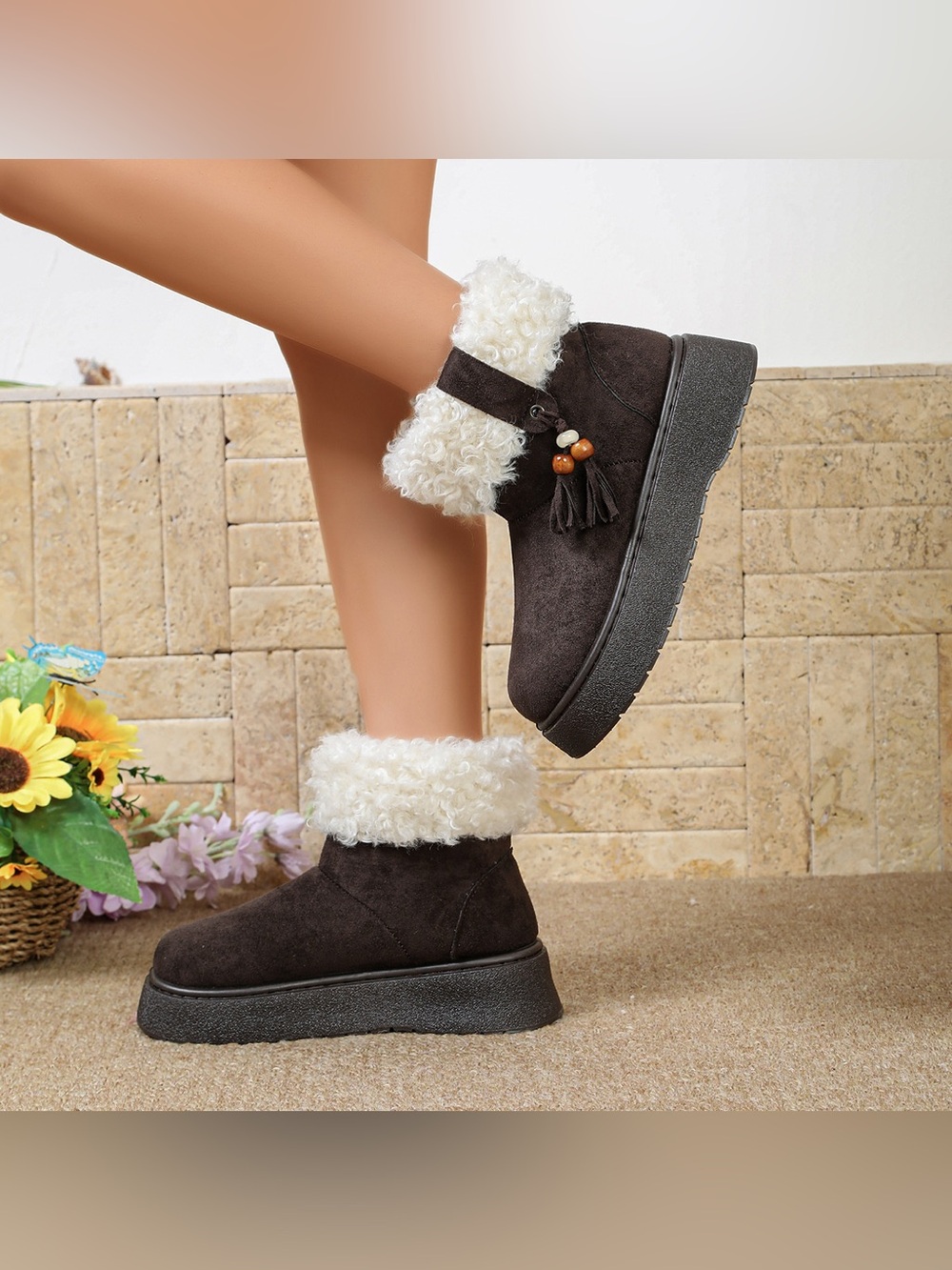Round Toe Platform Boots - Picture 6 of 12